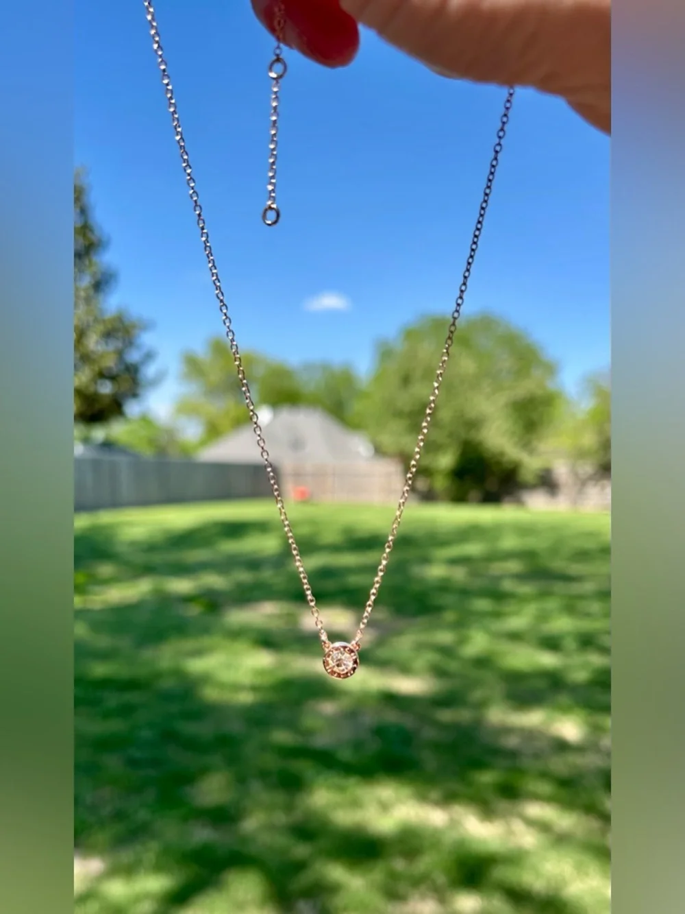 Rose Gold Coach Crystal Pendant Necklace EUC - Picture 2 of 3